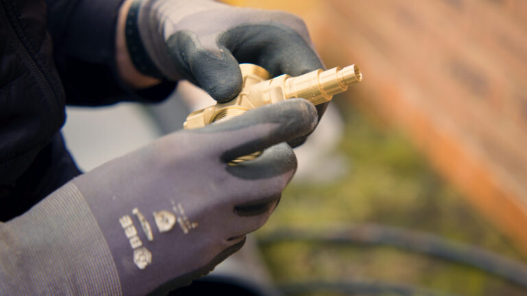 Fitting a heat pump.