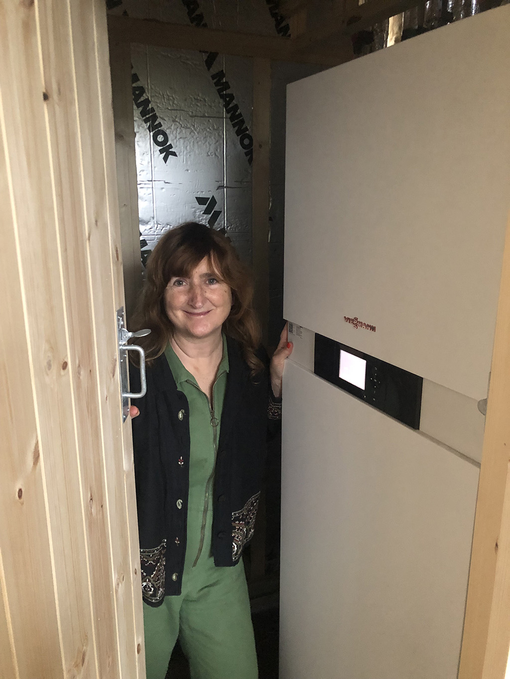 Lucy with the water tank.