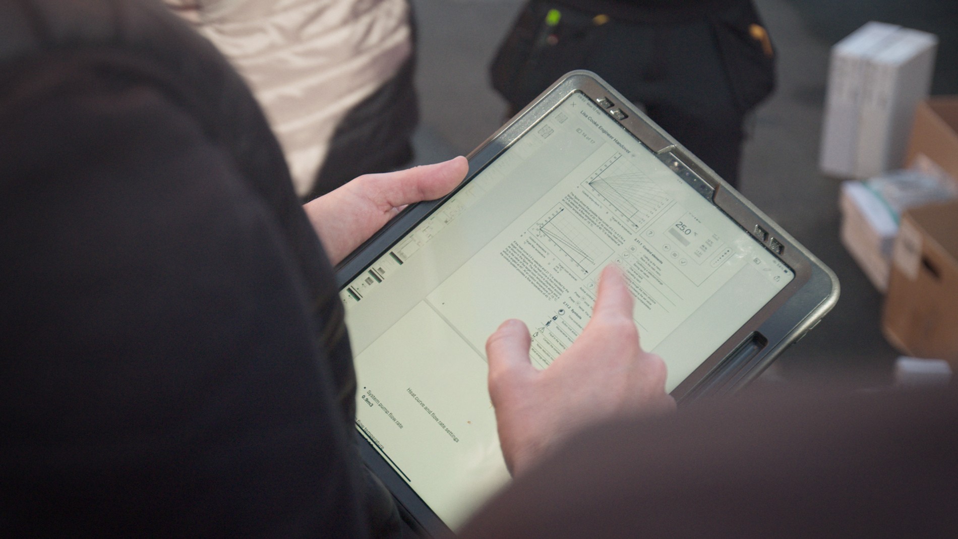 Scrolling on tablet.